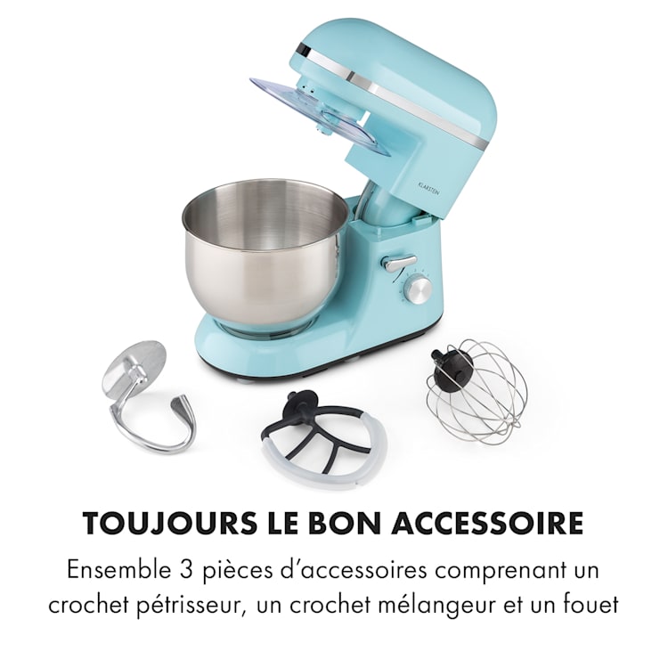 Bella Elegance Robot culinaire mélangeur 1300 W 1.7cv 6 vitesses 5 litres Bleu Pastel