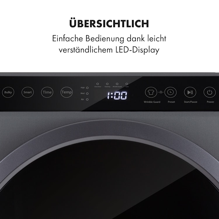 EZ Dry Wäschetrockner Ablufttrockner 1500W 6kg 60cm Grau