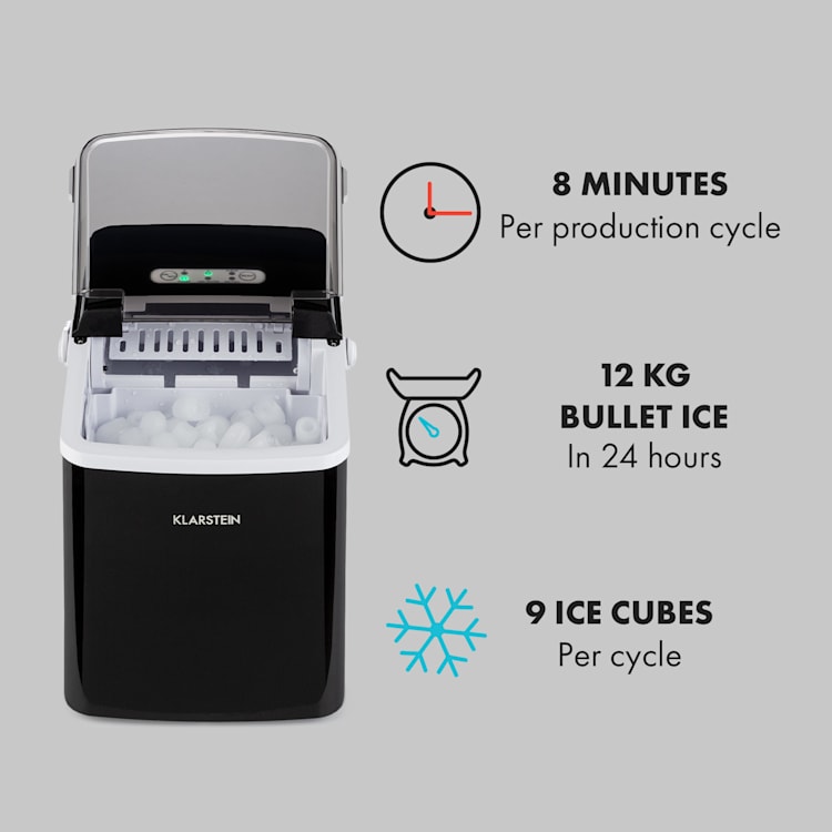 Arctic Porter Ismaskin bullet-is 12kg/24h ädelstål Svart