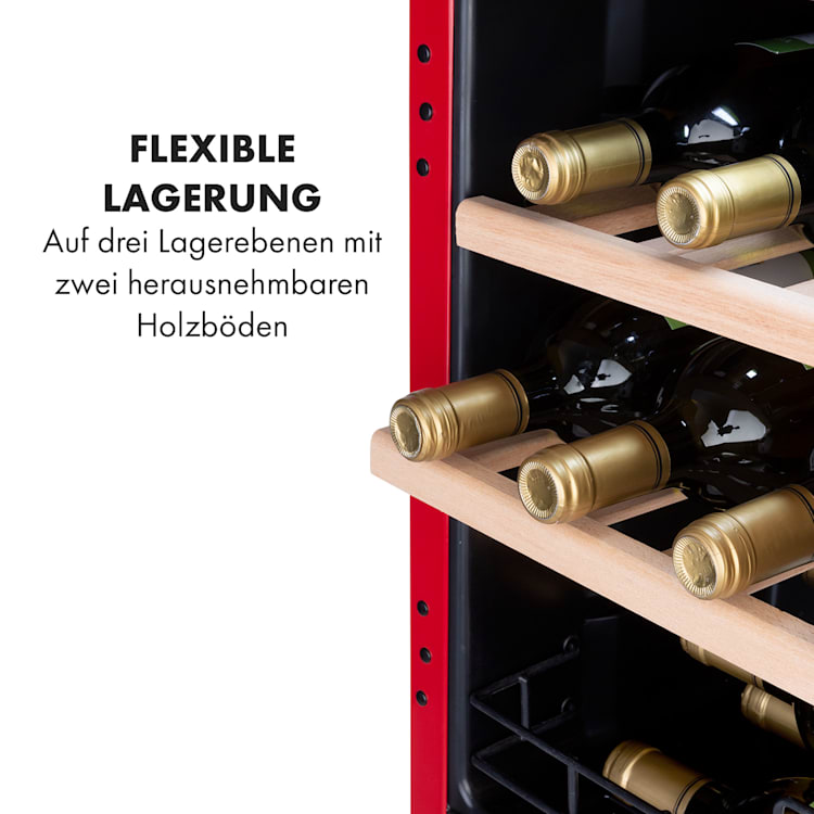 Vinetage 12 Getränkekühler Kühlschrank 48 Liter 4-22°C Retro-Design Rot