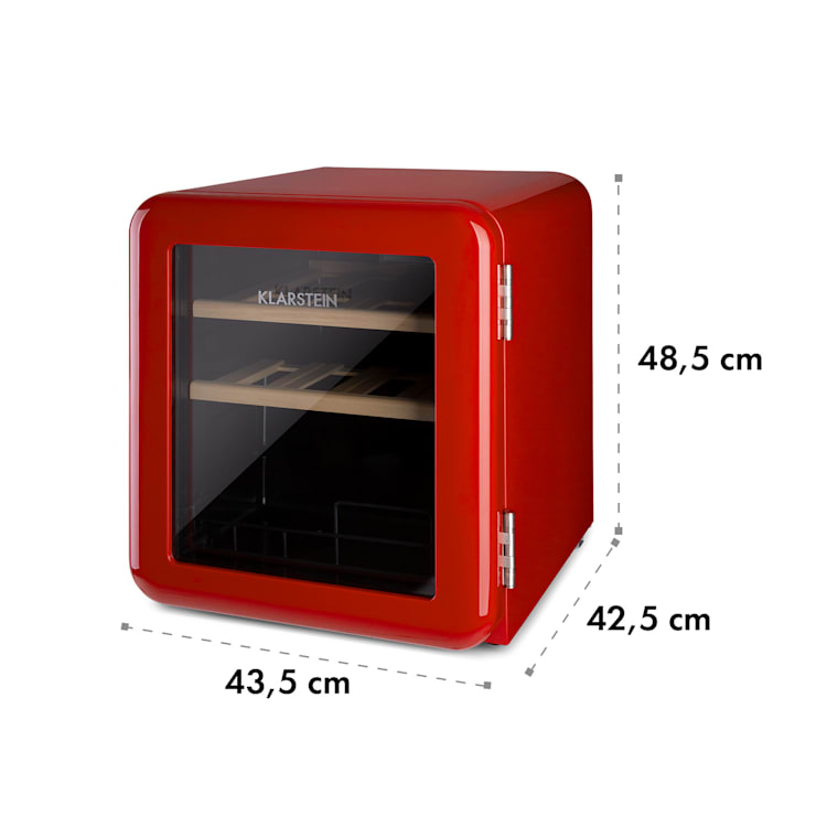 Vinetage 12 Getränkekühler Kühlschrank 48 Liter 4-22°C Retro-Design Rot
