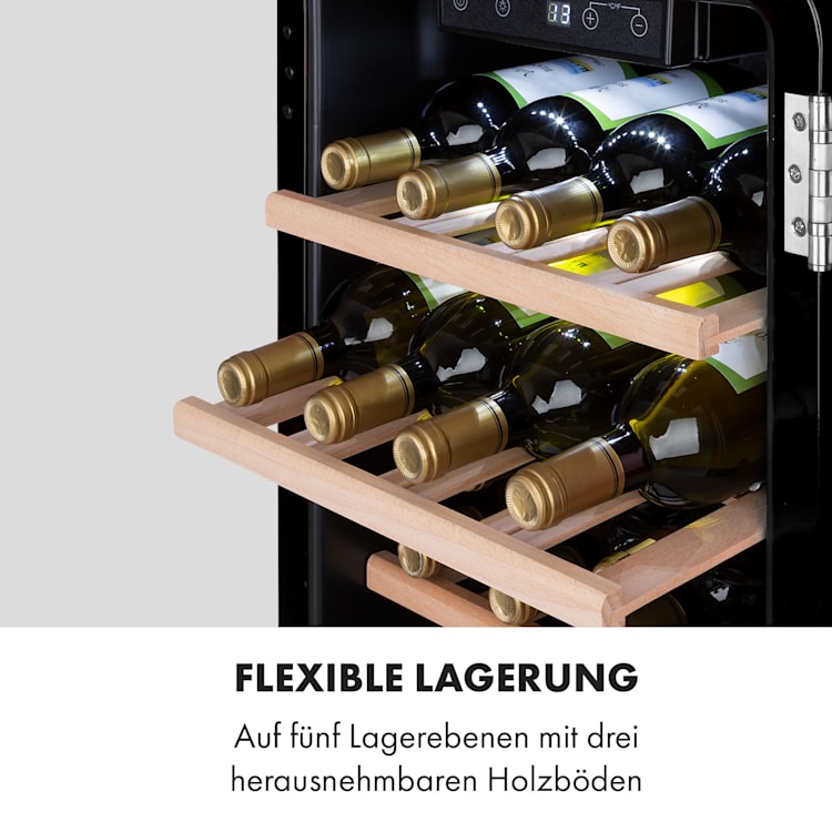 Vinetage 19 Uno Getränkekühler Kühlschrank 70 Liter 4-22°C Retro-Design Schwarz