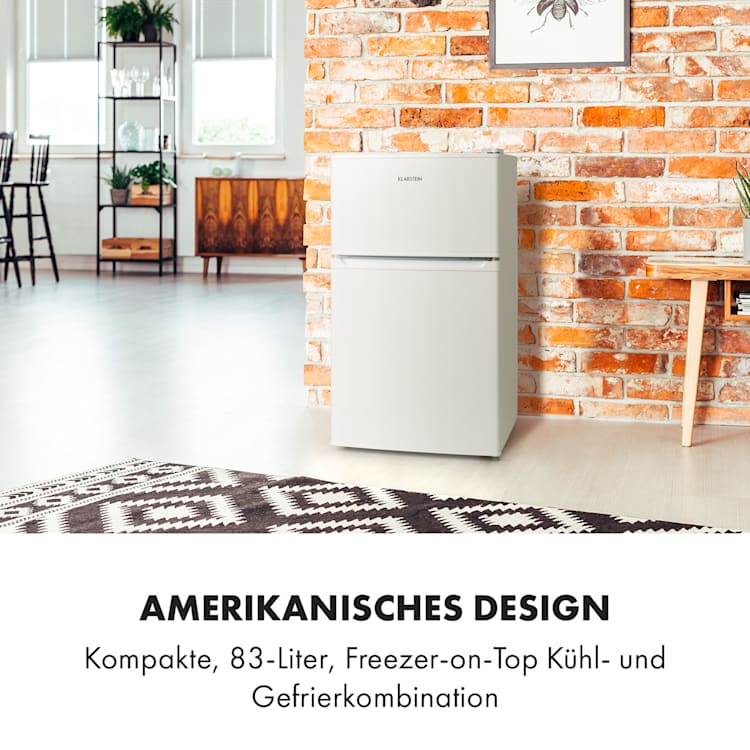 Big Daddy Cool Kühl-Gefrier-Kombination 87 Liter 40dB EEK F 87 Ltr | Weiß