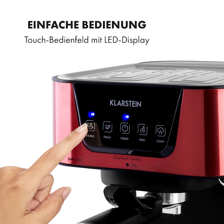 Arabica Espressomaschine 1050W 15 Bar 1,5l Touch-Bedienfeld Edelstahl