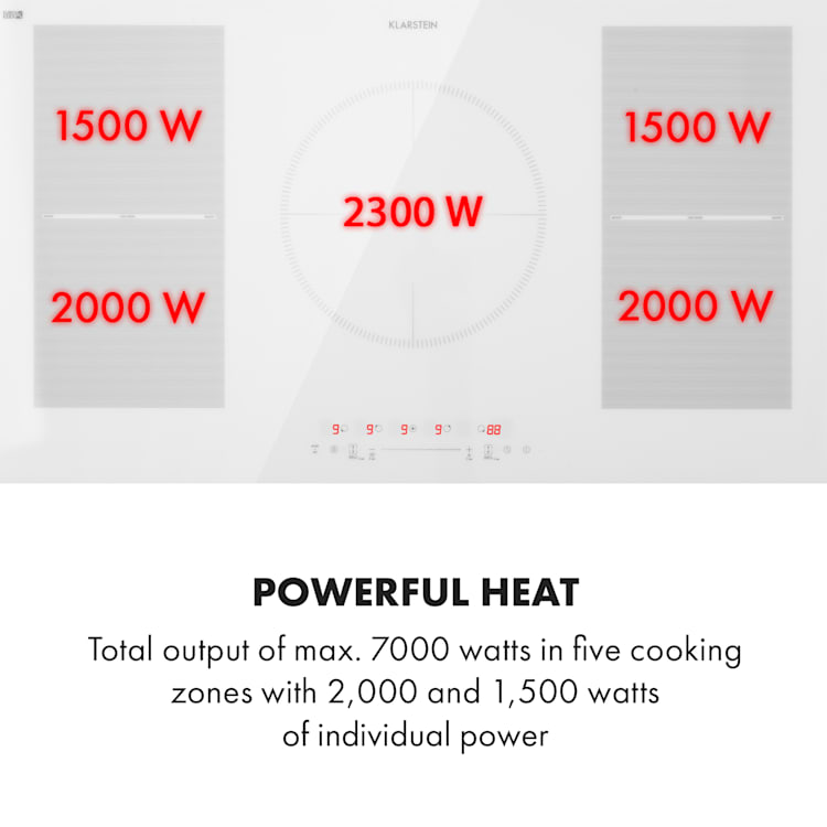 Delicatessa 90 Flex, vstavaná varná doska, indukcia, 5 zón, 7400 W, samostatná Biela