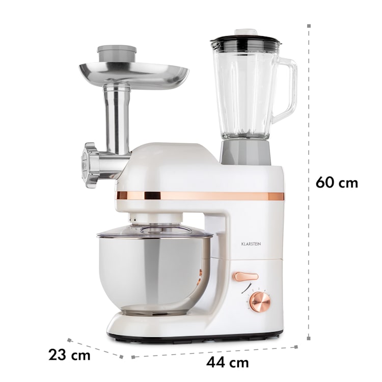 Lucia Elegance Food Processor Blender Meat Grinder 2000W BPA Free White