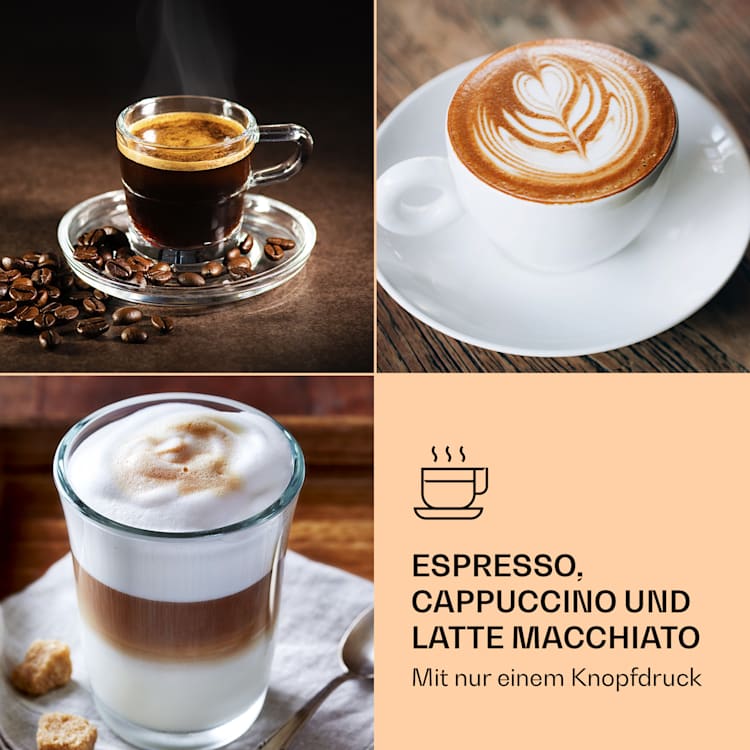 Arabica Comfort Espressomaschine 1350W 20 Bar 1,8l Touch-Bedienfeld Edelstahl