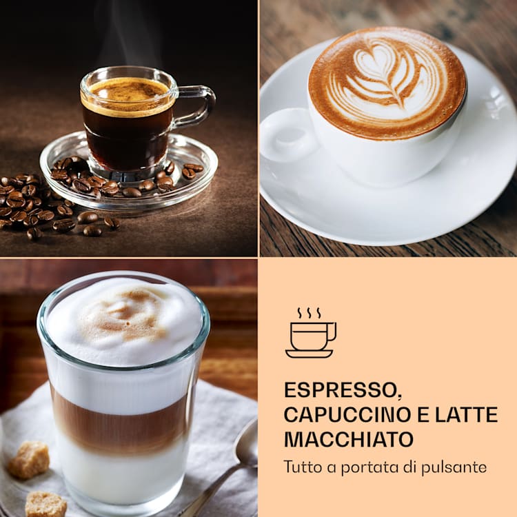 Arabica Comfort Macchina per caffè espresso, 1350W, 20 Bar, 1,8l, pannello di controllo touch in acciaio inossidabile