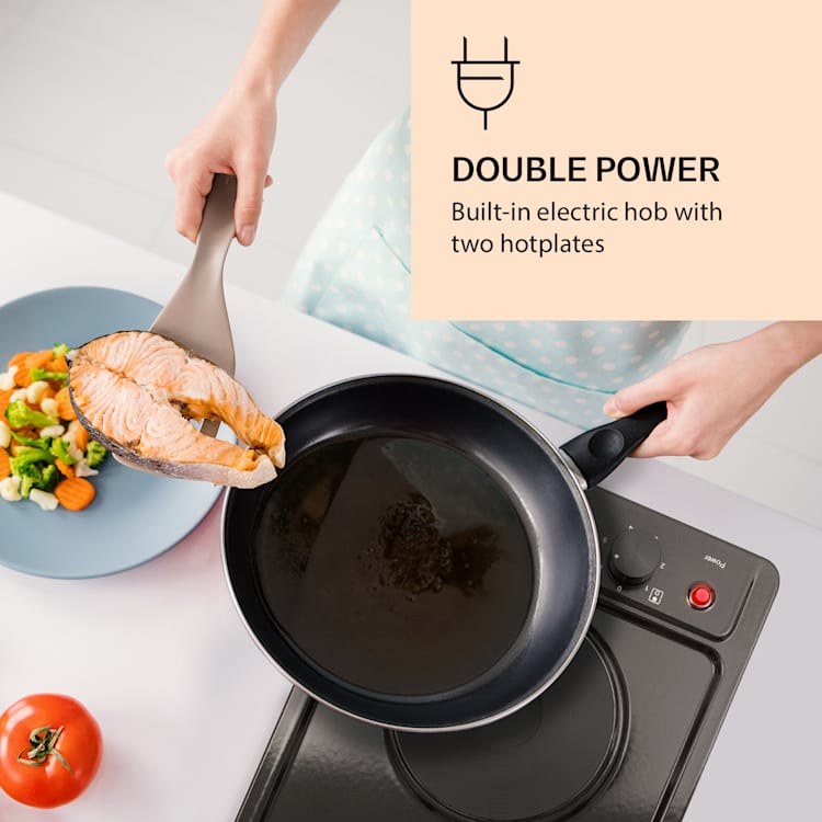 Appetito Domino, Electric Cooking Hob, 2 plates, 6 power levels, 3000 watts, stainless steel Black