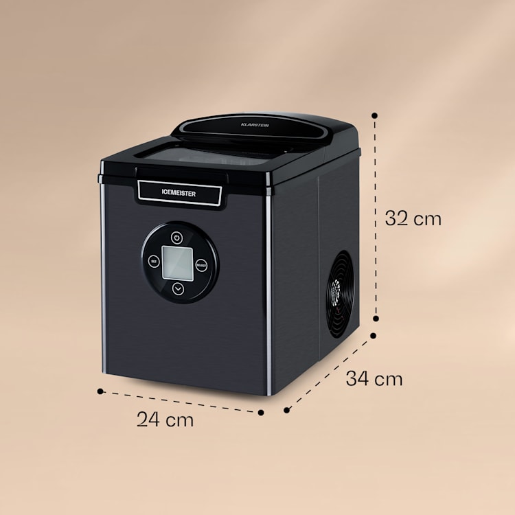 Icemeister 2G Eiswürfelmaschine 12kg/24h LC-Display Edelstahl Dunkelgrau