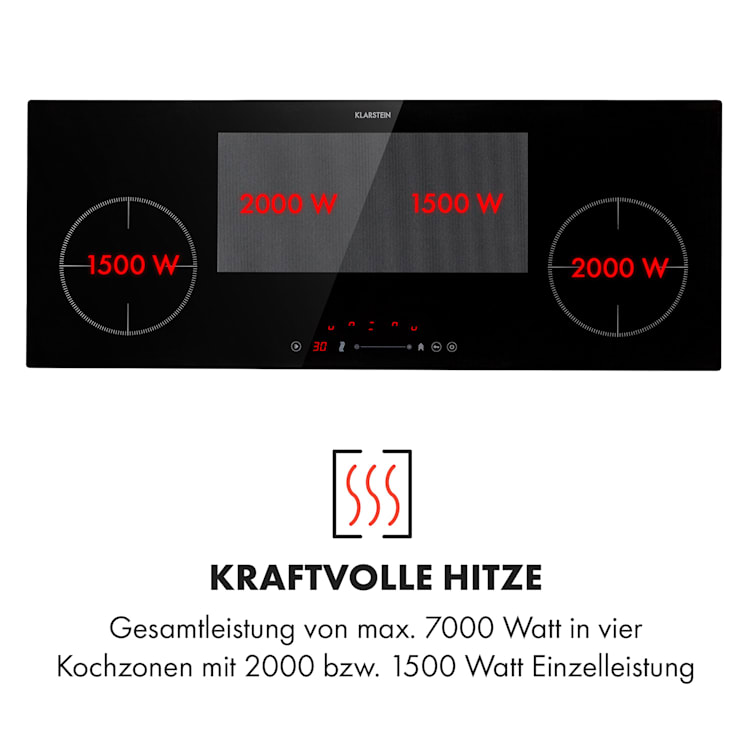 Delicatessa 90 Slim Einbaukochfeld Induktion 4 Zonen 7000W Autark