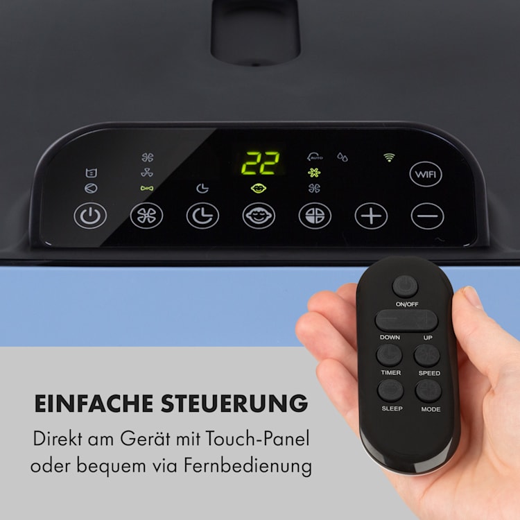 Kraftwerk Smart 12K Klimaanlage 3-in-1 12000 BTU App-Steuerung Fernbedienung 12.000 BTU | Pastellblau