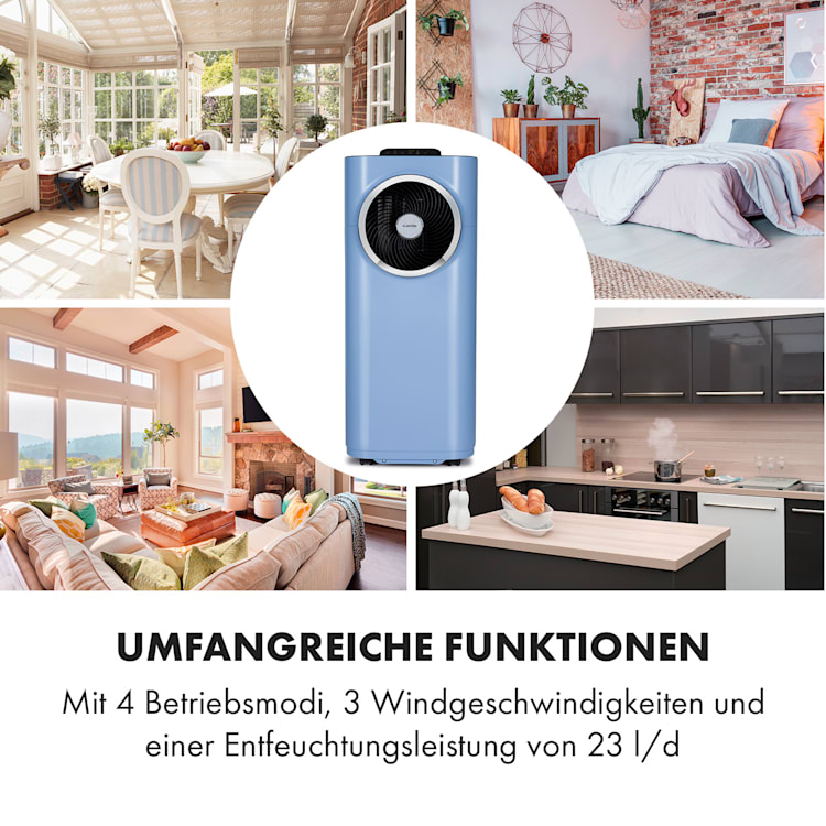 Kraftwerk Smart 12K Klimaanlage 3-in-1 12000 BTU App-Steuerung Fernbedienung 12.000 BTU | Pastellblau
