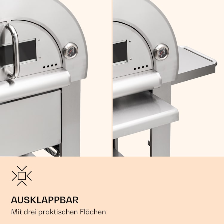 Diavolo Napoletana Pizzaofen Holzofen rostfreier Edelstahl Silber