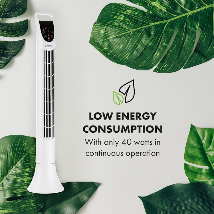 Mount Everest, sloupový ventilátor, 3 úrovně, 3 režimy, 40 W Bílá