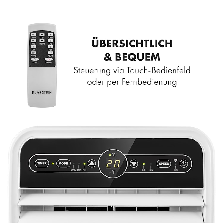 Metrobreeze New York Smart 7k mobile Klimaanlage 7000 BTU/2,1 kW EEC A Fernbedienung 7.000 BTU | Weiß