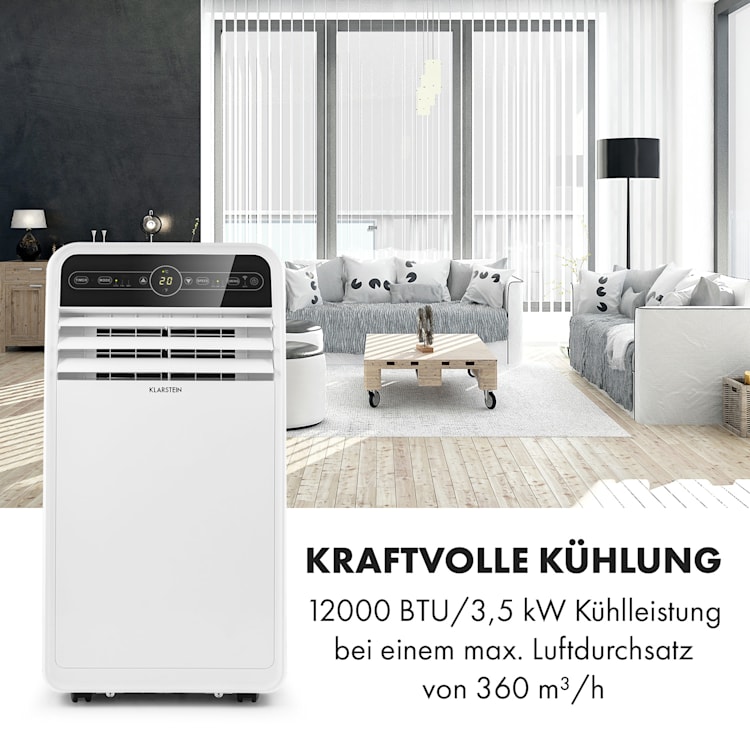 Metrobreeze New York Smart 12k mobile Klimaanlage 12000 BTU / 3,5 kW EEC A Fernbedienung Weiß | 12.000 BTU