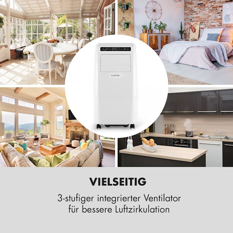 Metrobreeze Rom Smart mobile Klimaanlage 10.000 BTU / 3,0 kW EEC A+ Fernbedienung Weiß