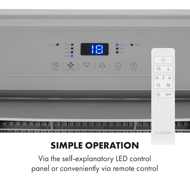 Grandbreeze Eco 12K, prijenosna klima 3 u 1, 460 m³ / h, 12.000 BTU / 1,35 kW Bijela