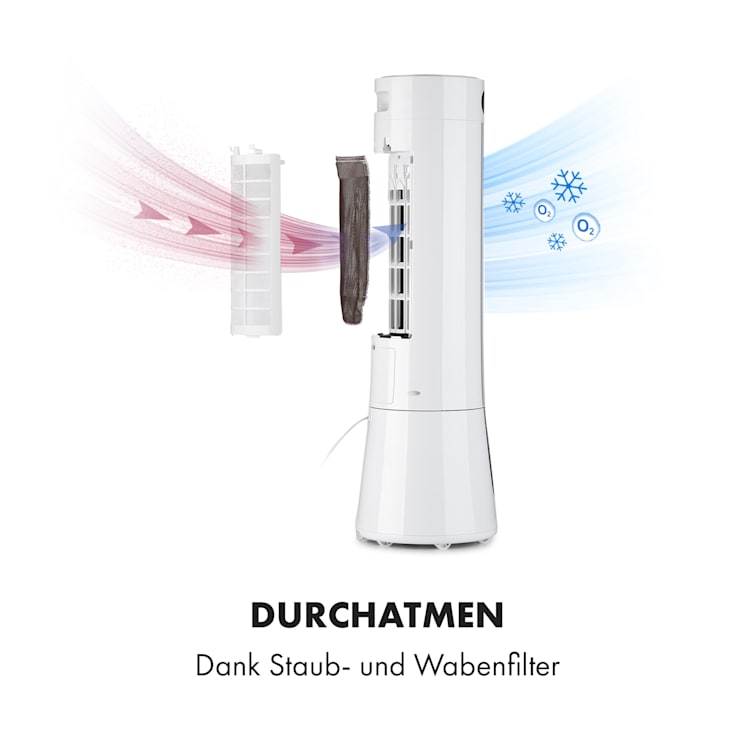 Skyscraper Frost Luftkühler 45 W 7 Liter 2 Kühlakkus mobil Weiß