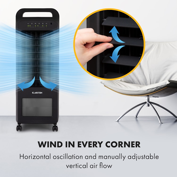 Cooler Rush, Fan, Air Cooler, 5.5L, 45W, Remote Control, 5 x Ice Pack Black