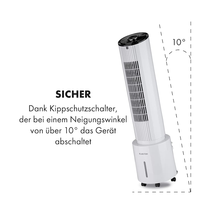 Waterfall Luftkühler 45 W 4 Liter 2 Kühlakkus mobil Weiß