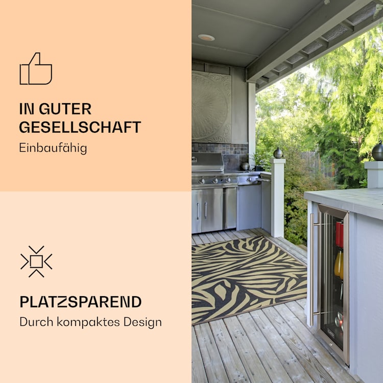 FreshAir 90 Outdoor-Kühlschrank 4 Etagen 3 Böden IP24 UV-Filter Edelstahl