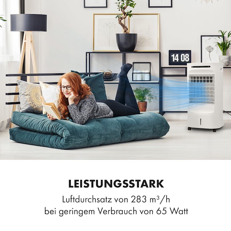 Iceberg Breeze 2-in-1 Luftkühler 65 Watt 283 m3/h 10 L Tank 2 Kühlakkus Weiß