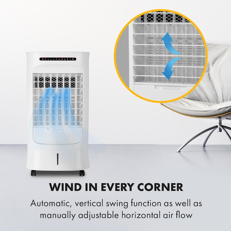 Iceberg Breeze, răcitor de aer 2 în 1, 65 W, 283 m³ / h, 10 l, rezervor, 2 baterii de răcire Alb