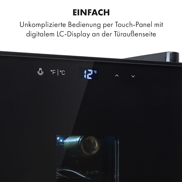 Bellevin 8 Uno Weinkühlschrank 23 Liter 11-18 °C LED Touch SingleZone