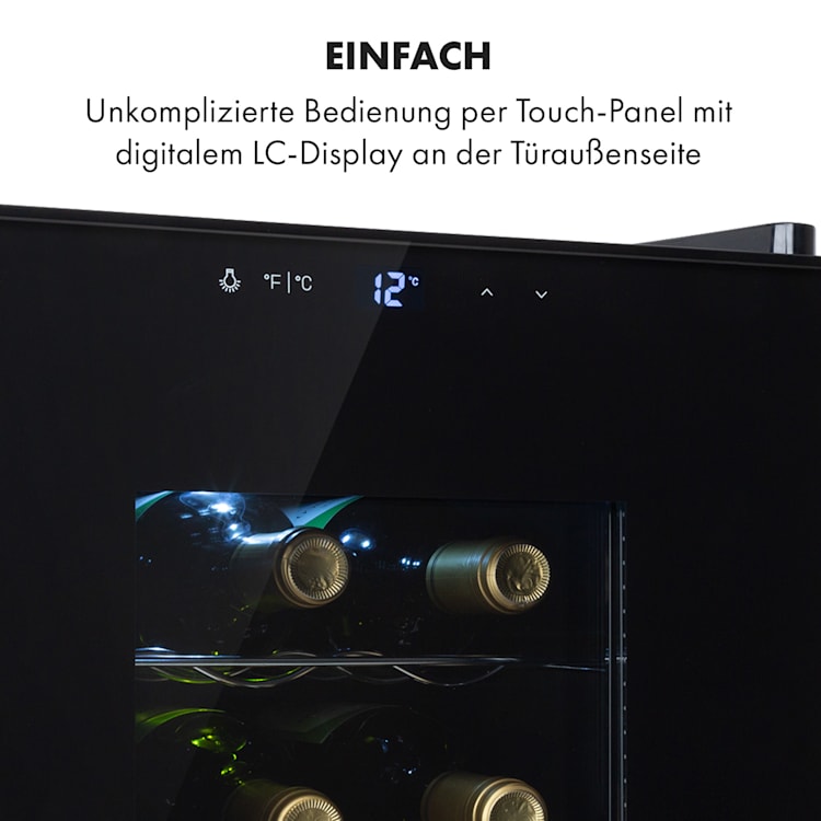 Bellevin 18 Uno Weinkühlschrank 50 Liter 11-18 °C LED Touch SingleZone 