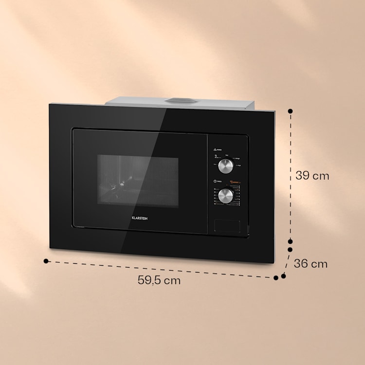 Luminance microonde da incasso 20Ltr 800W defrost incasso 5 livelli piatto da Ø24,5cm Nero