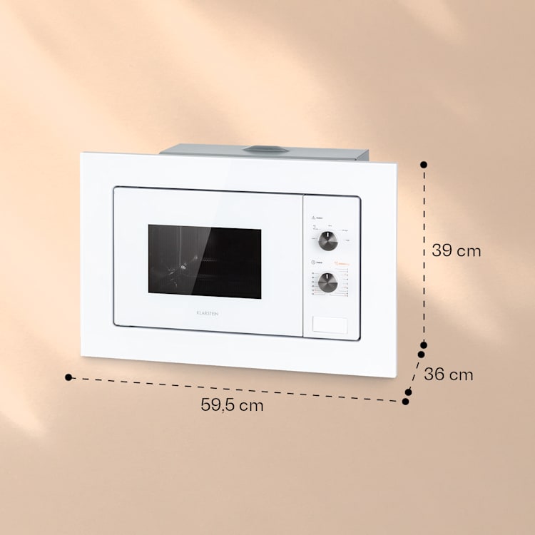 Luminance microonde da incasso 20Ltr 800W defrost incasso 5 livelli piatto da Ø24,5cm Bianco