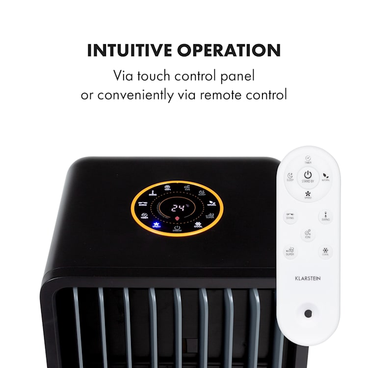 Maxflow Smart, răcitor de aer 3 în 1, ventilator, umidificator, 5 l, WiFi, telecomandă, 2 x pastile de răcire Negru