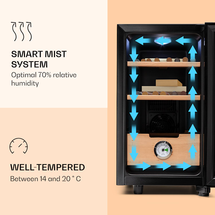 El Presidente 23 Humidor 45 W touch bokträ 23l LED Svart