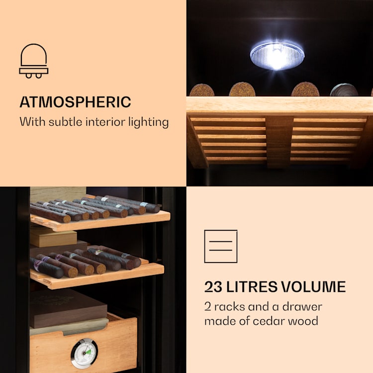 El Presidente 23 Humidor 45 W touch bokträ 23l LED Svart