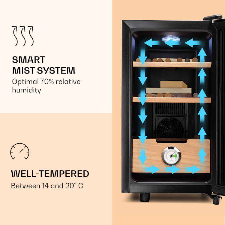 El Presidente 23 Humidor 45 W touch bokträ 23l LED Silver