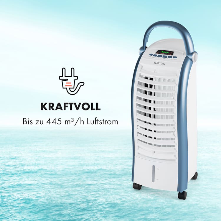 Maxfresh Ocean Ventilator Luftkühler 6L 65W Fernbedienung 2x Eispack Weiß / blau