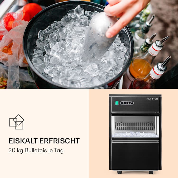 Powericer XL Eiswürfelmaschine 20 kg/Tag 145 Watt