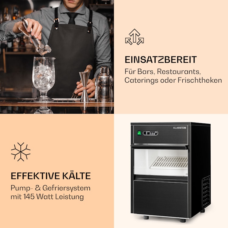 Powericer XL Eiswürfelmaschine 20 kg/Tag 145 Watt
