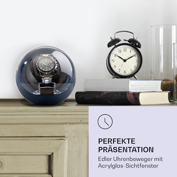 St. Gallen ll Premium Uhrenbeweger 4 Geschwindigkeiten 3 Rotationsmodi Blau