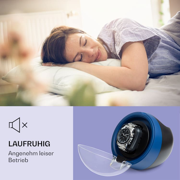 St. Gallen ll Premium Uhrenbeweger 4 Geschwindigkeiten 3 Rotationsmodi Blau