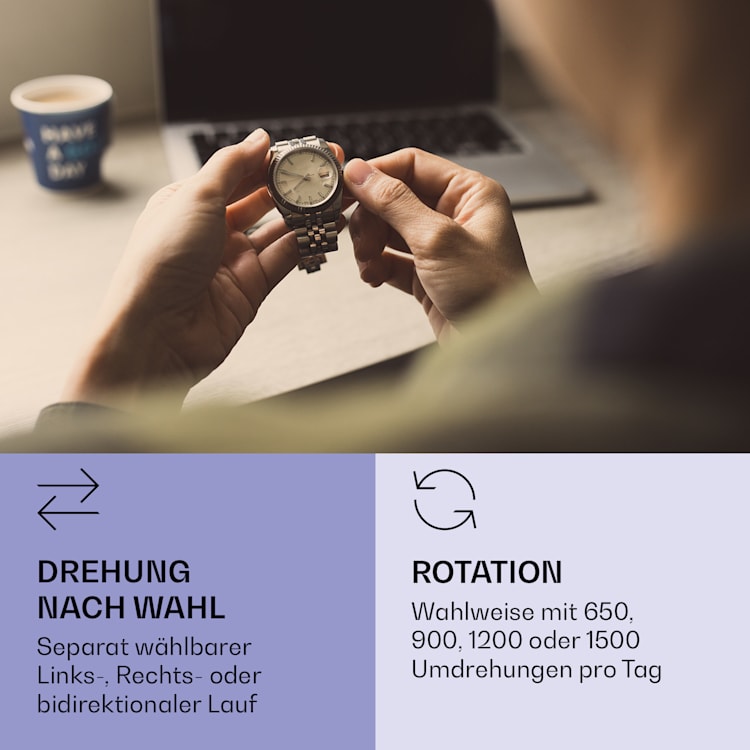 St. Gallen ll Premium, portaorologi, 4 velocità, 3 modalità di rotazione Blu