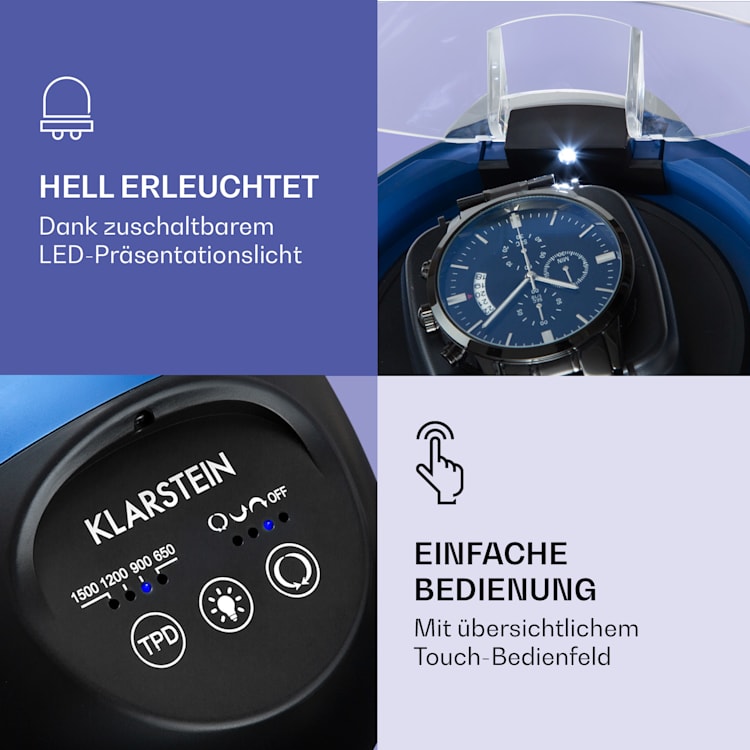 St. Gallen ll Premium, portaorologi, 4 velocità, 3 modalità di rotazione Blu