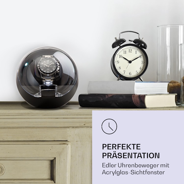 St. Gallen ll Premium Uhrenbeweger 4 Geschwindigkeiten 3 Rotationsmodi Schwarz