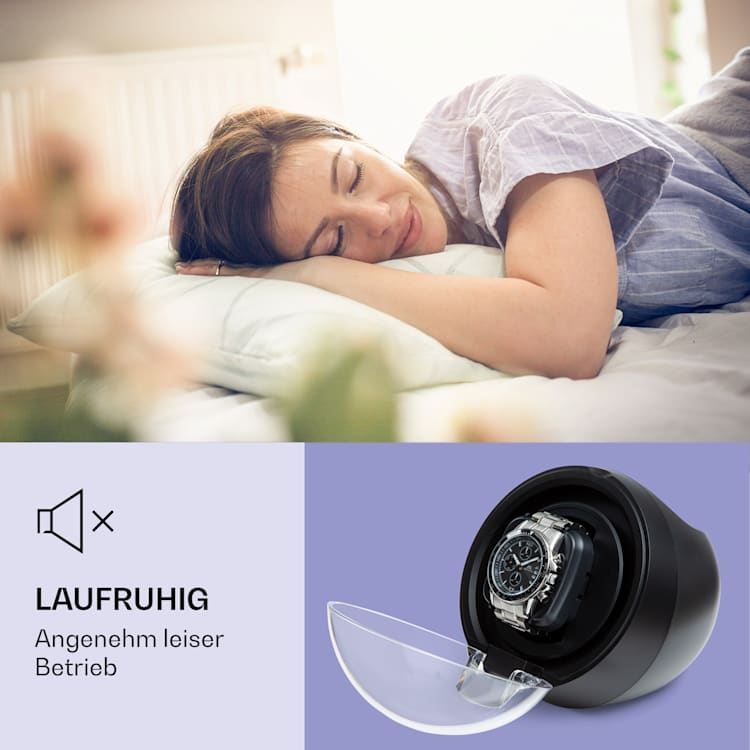 St. Gallen ll Premium Uhrenbeweger 4 Geschwindigkeiten 3 Rotationsmodi Schwarz