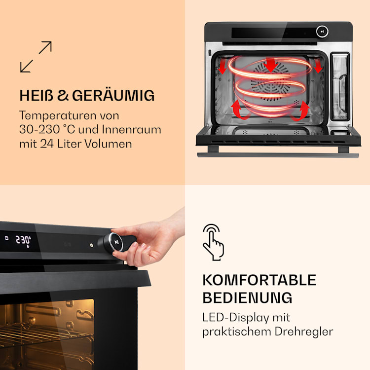 VaporChef Dampfbackofen 230 °C 24 l Drehregler EEK A