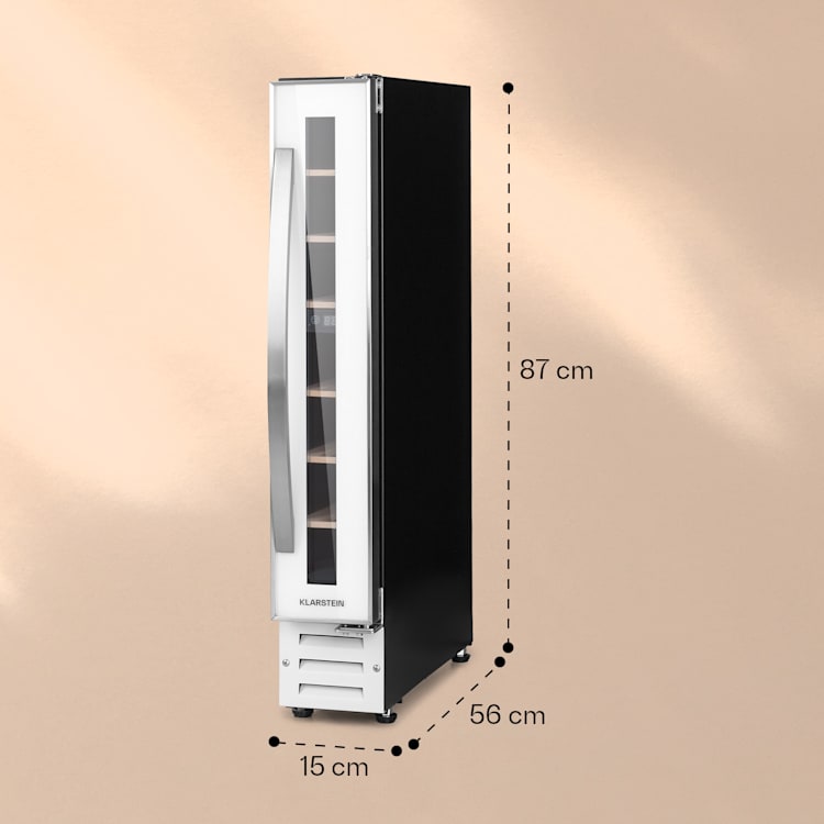 Vinovilla 7, built-in, Uno Quartz, beépített borhűtő, fehér üveg, rozsdamentes acél Fehér