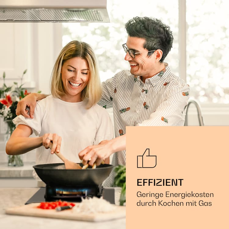 Goldflame Gaskochfeld 1 Wokbrenner Glaskeramik 1