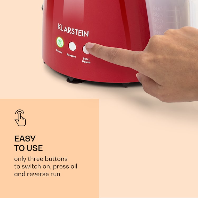 Olivia oliepers koude pers 650w 700g 2 persschroeven Rood